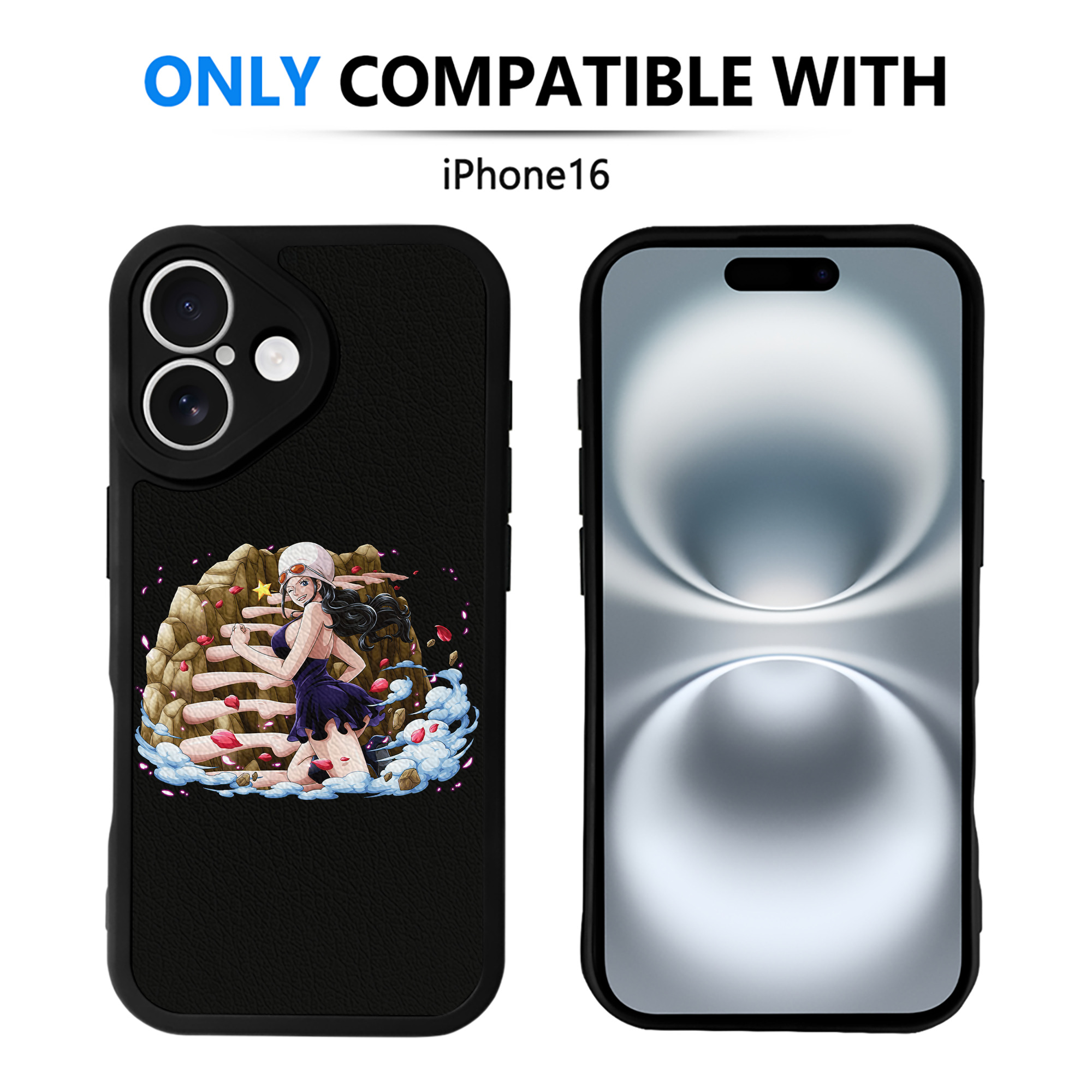 （画像用） ワンピース ニコ・ロビン ONE PIECE Nico Robin 【iPhone 16シリーズ対応】シリコンスマホケース（レザー調） 材質：シリコン